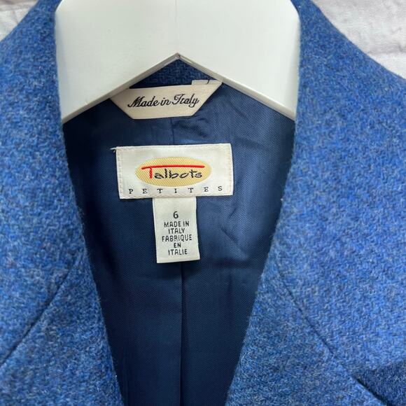 Talbots Womens 3-Button Blazer Jacket Blue Wool Size 6 Boyfriend - Picture 3 of 5